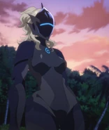 Ein with her Shadow Knight suit