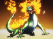 Fire Lizard summoned in the anime series