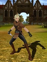 Un elfo della categoria degli  mentre impugna un .