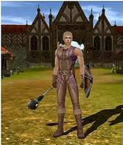 Un umano della  dei  che impugna un  ed uno .