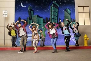 The main characters of Shake It Up (from left to right): , , , , ,  and  - Can also use cursor to identify.