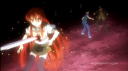 Shana protecting Yuji