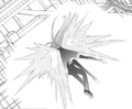 Manga depiction of Guren no Sōyoku viewed from behind