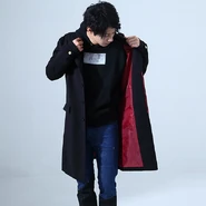The coat worn.