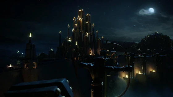 The palace of Leah at night (from The Shannara Chronicles).