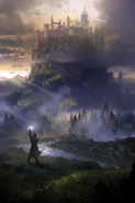 Walker Boh revives lost Paranor using the Black Elfstone, illustrated by Lixin Yin for the interior art of the Grim Oak Press limited edition printing of The Druid of Shannara.