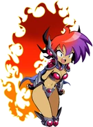 Shantae angry talk sprite in her Sizzle Armor outfit