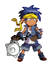 Early Bolo battle stance, note the uncolored flail (Half Genie Hero)