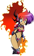 Shantae leaning talk sprite in her Sizzle Armor outfit