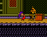Shantae fighting a regular-sized Tinkerbot.