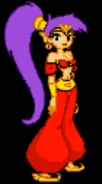 Shantae in full fighters gear from the menu screen