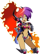 Shantae happy talk sprite in her Sizzle Armor outift