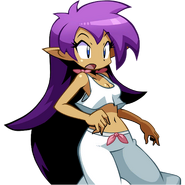 Shantae's shocked talk sprite in her pyjamas
