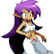 Shantae's shocked talk sprite in her pyjamas