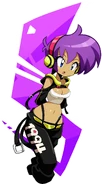 Shantae leaning talk sprite in her High Voltage outfit