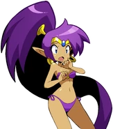 Shantae shocked talk sprite in her Beach outfit