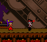 Risky is not pleased when Shantae trashes her robot.