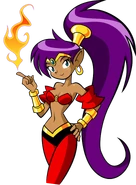 Shantae with a flame