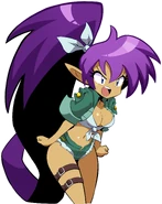 Shantae angry talk sprite in her Relic Hunter outfit