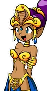 Shantae's smiling talk sprite in her dancer costume