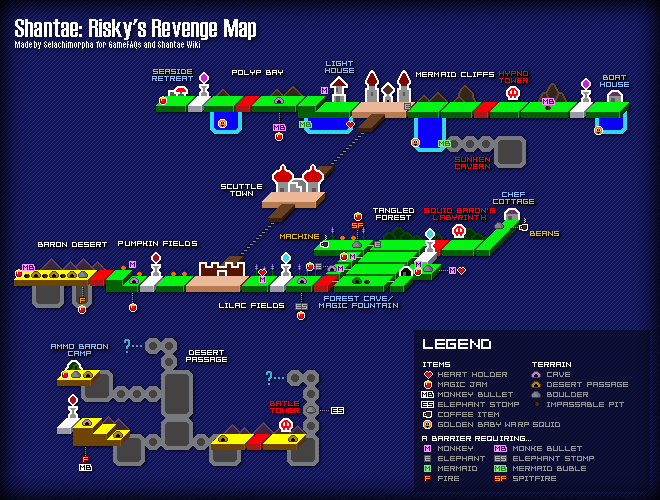 Shantae: Risky's Revenge Map