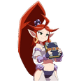 Harmony's talk sprite holding her scrapbook
