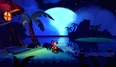 Shantae by the lighthouse at night in fighting stance in Half-Genie Hero.