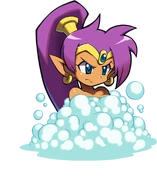 Shantae's angry talk sprite in the bath