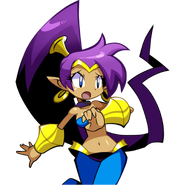 Shantae's shocked talk sprite in her blue outfit