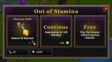 Out of stamina options