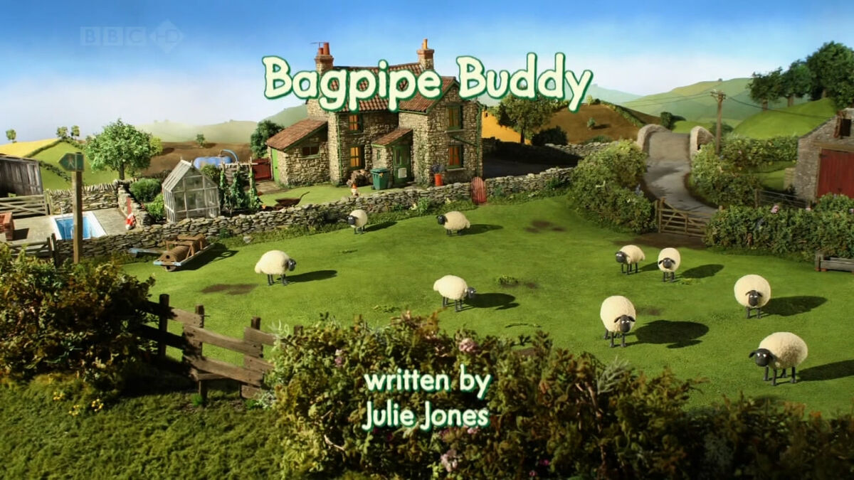 Shaun the shop sheep bagpipe buddy