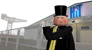 Unused, likely joke image of Sir Topham Hatt flipping off the camera, in front of HiT Logistics.