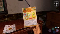 A flier for the Tomato Convenience Store found in Ryo's room at the Come Over Guest House.