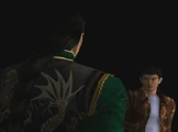 Ryo about to be killed by Lan Di in the bad ending of Shenmue II.