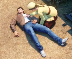 Ryo after being physically assaulted by Yanlang.