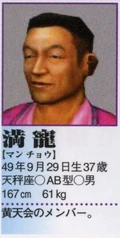 Chong's profile in the Shenmue II Perfect Guidebook.