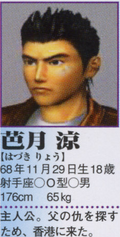 Ryo's profile in the Shenmue II Perfect Guide Book.