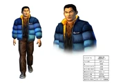 Concept art of Fuku-san's unused model with casual clothing