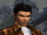 Ryo at the beginning of the game seeing the sign of the Hazuki Dojo on the ground and broken.