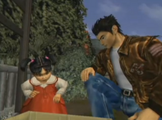 Ryo and Megumi Mishima view the kitten.