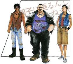 Concept art of Ligong Luo (Larry), Chrys James (Cool Z), and Sunjie Liu (Sam).