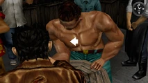 QTE during an arm wrestling match which is the earliest possible QTE in Shenmue II.