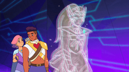 Without the Sword of Protection, She-Ra has trouble maintaining her form as she feels unstable