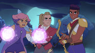 Glimmer, Adora and Bow prepare to fight ghosts