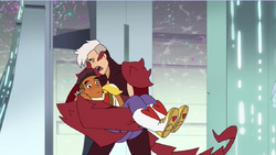 Apologetic Scorpia Cradles Bow