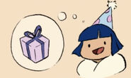 A drawing of Frosta in her birthday invitation