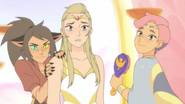 Glimmer, Adora, and Catra in Adora's vision of the future