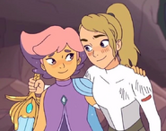 Glimmer and Adora after a battle at Thaymor