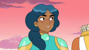 Mermista blushing at She-Ra's praise