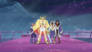 The heroes confront Catra, Scorpia and Entrapta